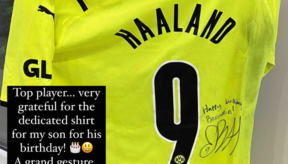 Erling Haaland beschenkt den Sohn von Luis Suarez