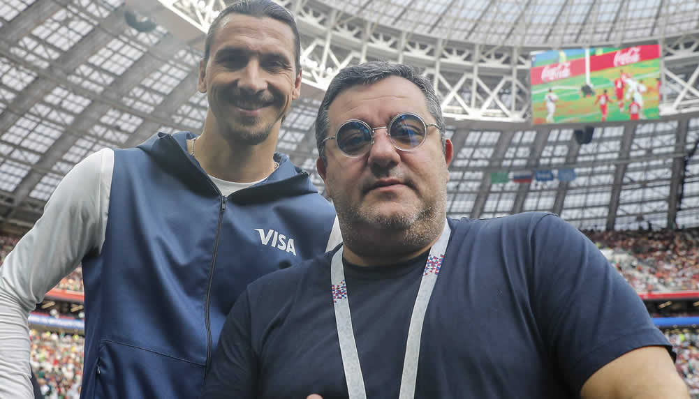 Zlatan Ibrahimovic besucht Mino Raiola im Spital