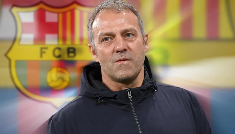 Hansi Flick unterschreibt am Dienstag in Barcelona